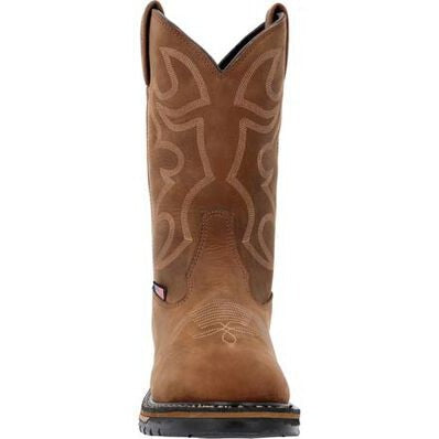 Rocky Men's Original Ride 11" Steel Toe Waterproof Western Work Boot -Brown- RKW0419 - Overlook Boots