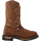 Rocky Men's Original Ride 11" Steel Toe Waterproof Western Work Boot -Brown- RKW0419 7 / Medium / Brown - Overlook Boots