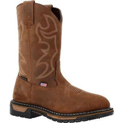 Rocky Men's Original Ride 11" RT Waterproof Western Work Boot -Brown- RKW0420  - Overlook Boots