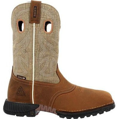 Rocky Men's Hi Wire 11" Composite Toe Waterproof Western Work Boot -Brown- RKW0425 8 / Medium / Brown - Overlook Boots
