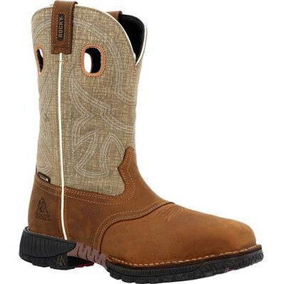Rocky Men's Hi Wire 11" Composite Toe Waterproof Western Work Boot -Brown- RKW0425 - Overlook Boots