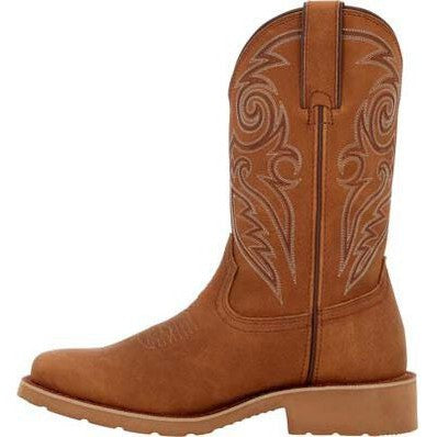 Rocky Men's Monocrepe 12" Square Toe Western Boot -Cognac- RKW0433  - Overlook Boots