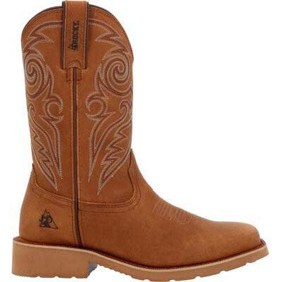 Rocky Men's Monocrepe 12" Square Toe Western Boot -Cognac- RKW0433  - Overlook Boots