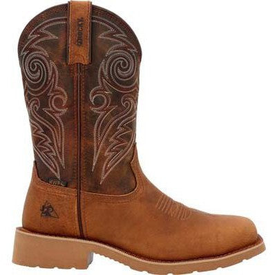 Rocky Men's Monocrepe 12" Square Toe Waterproof Western Boot -Brown- RKW0438 - Overlook Boots