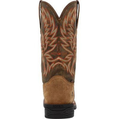 Rocky Men's Bronco 12" Composite Toe Waterproof Western WorkBoot- Tobacco- RKW0452 - Overlook Boots