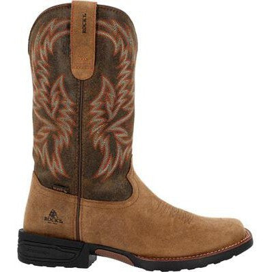 Rocky Men's Bronco 12" Composite Toe Waterproof Western WorkBoot- Tobacco- RKW0452 - Overlook Boots