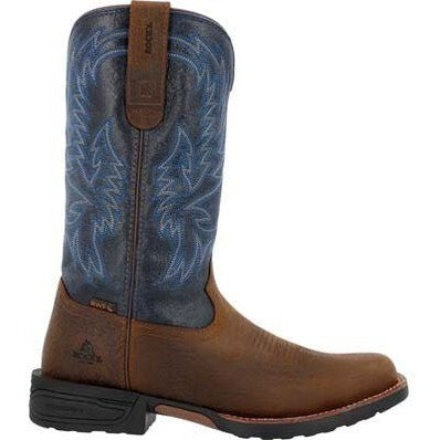 Rocky Men's Bronco 12" Soft Toe Waterproof Western Work Boot- Brown- RKW0453 - Overlook Boots