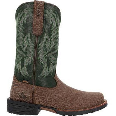 Rocky Men's Bronco 12" Composite Toe Waterproof Western Classic Boot- Brown- RKW0454 - Overlook Boots