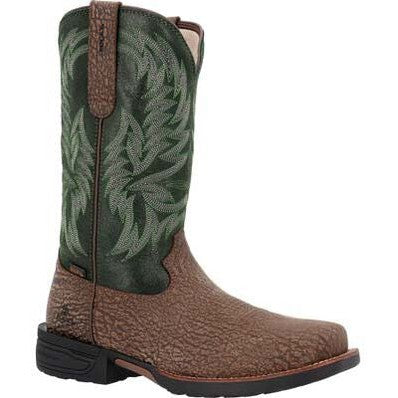 Rocky Men's Bronco 12" Composite Toe Waterproof Western Classic Boot- Brown- RKW0454 7 / Medium / Brown and Green - Overlook Boots