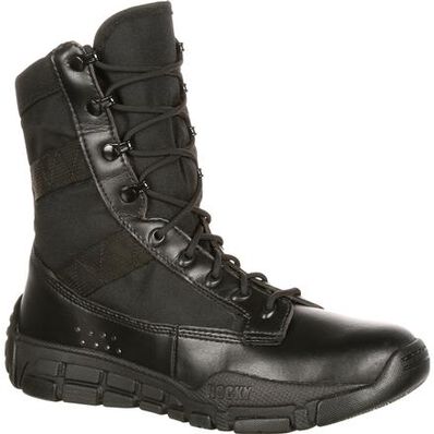 Rocky Men's C4T Military-Inspired 8" Soft Toe Waterproof Duty Boot- RY008 5 / Medium / Black - Overlook Boots