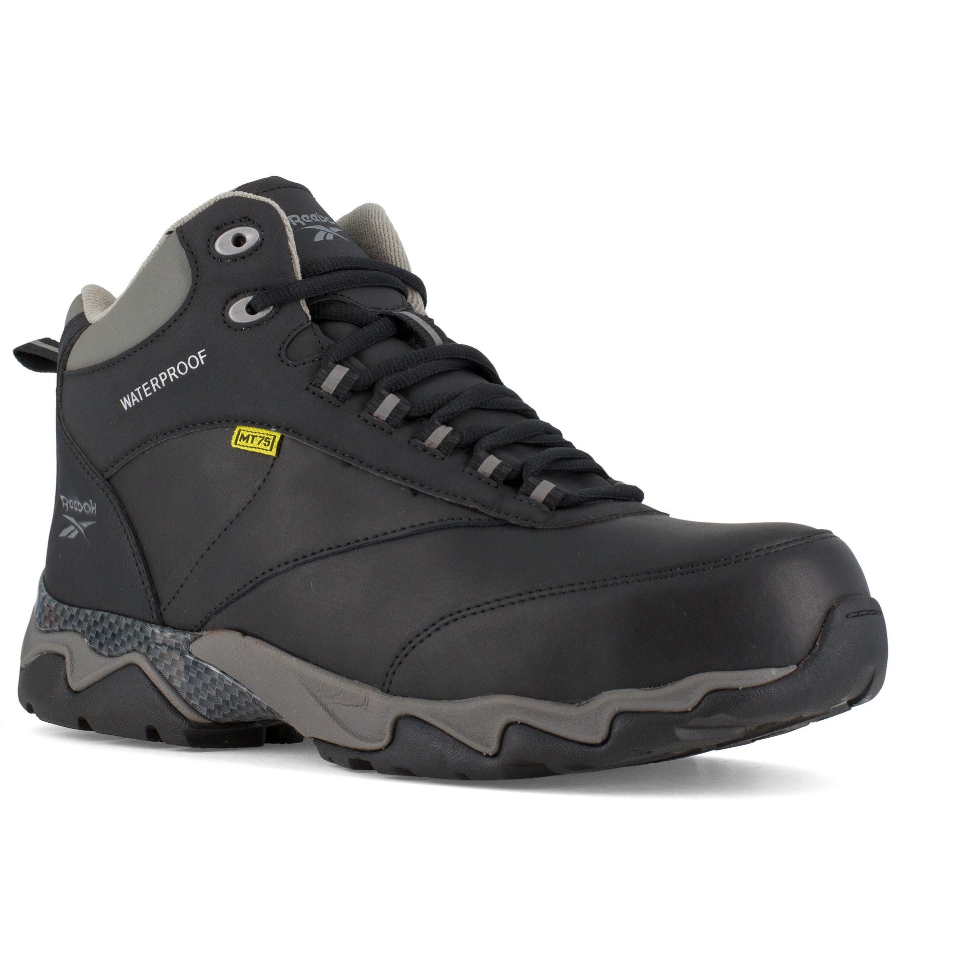 Reebok Men's Beamer Composite Toe Waterproof Athletic Work Boot- Black- RB1067 4 / Medium / Black - Overlook Boots