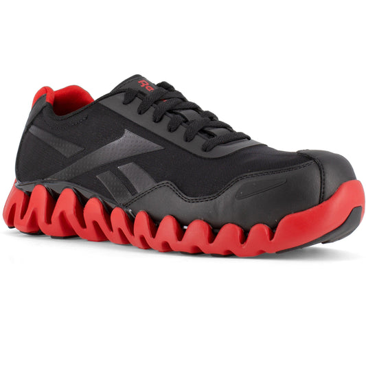 Reebok Men's Zig Pulse Composite Toe Athletic Work Shoe- Black- RB3016 7 / Medium / Black - Overlook Boots
