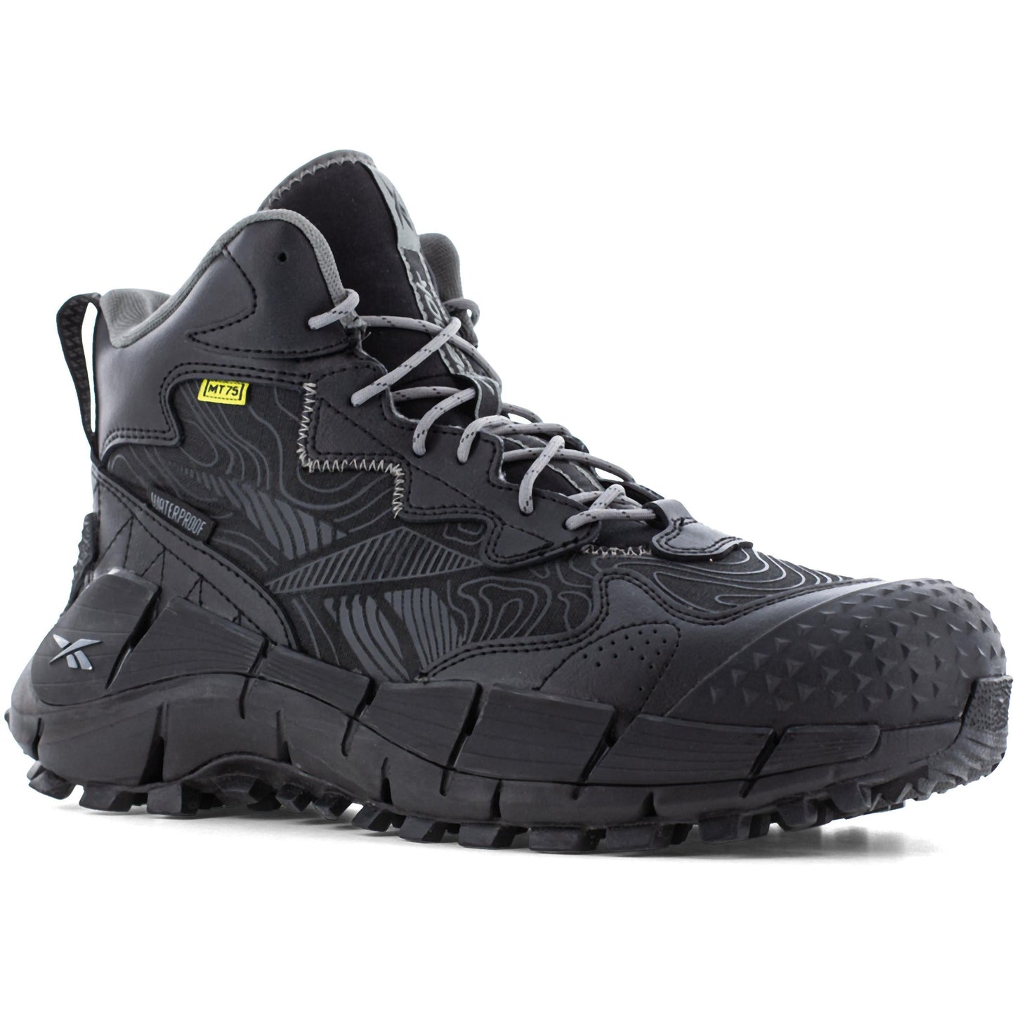 Reebok Men's Zig Kinetica Trail Inspired Waterproof Metguard Work Boot- Black- RB3022 7 / Medium / Black - Overlook Boots