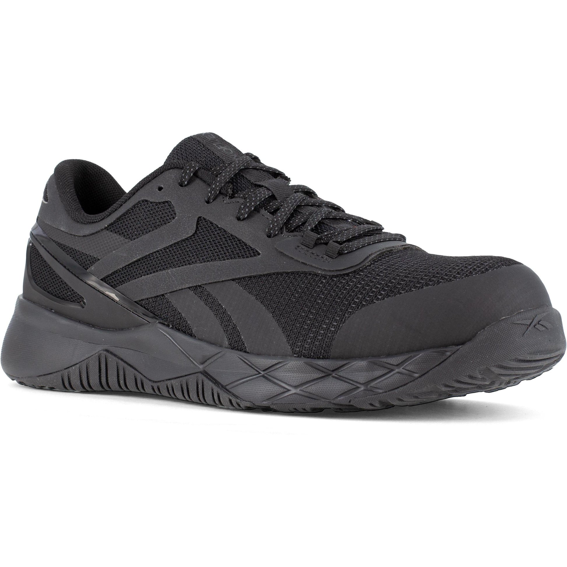 Reebok Men's Nanoflex TR Composite Toe Athletic Work Shoe- Black- RB3315 3 / Medium / Black - Overlook Boots