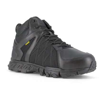 Reebok Men's Trailgrip Alloy Toe Waterproof CushGuard Hiker Work Boot- Black- RB3405 4 / Medium / Black - Overlook Boots