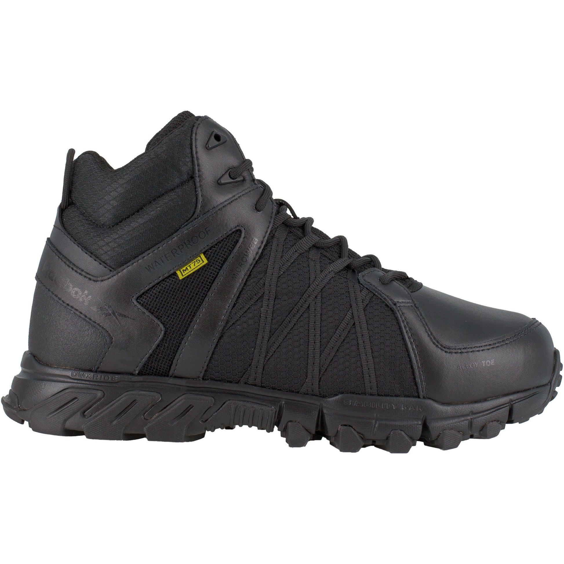 Reebok Men's Trailgrip Alloy Toe Waterproof CushGuard Hiker Work Boot- Black- RB3405 - Overlook Boots