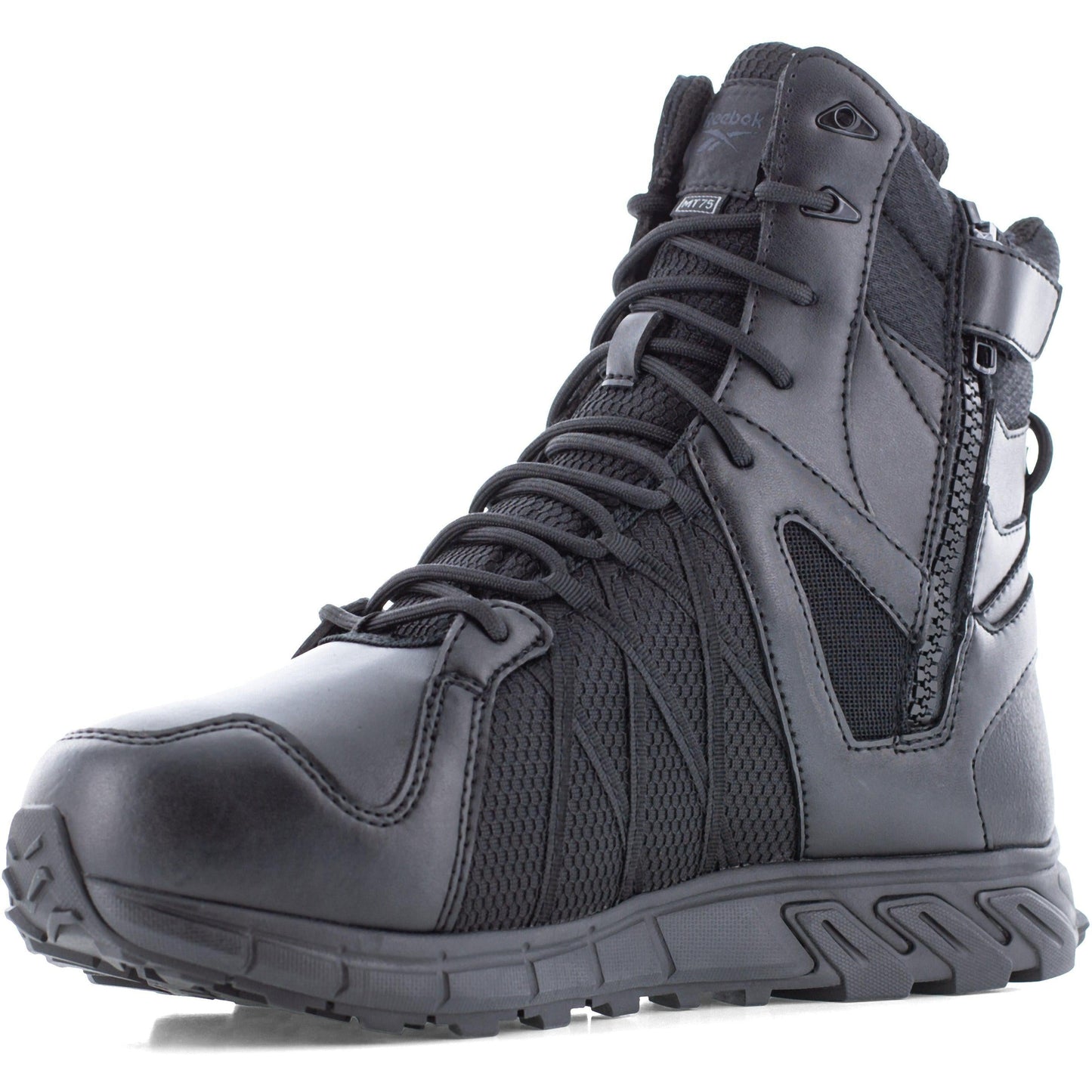 Reebok Men's Trailgrip Tactical 8" Composite Toe Side Zipper Tactical Boot- Black- RB3463 - Overlook Boots