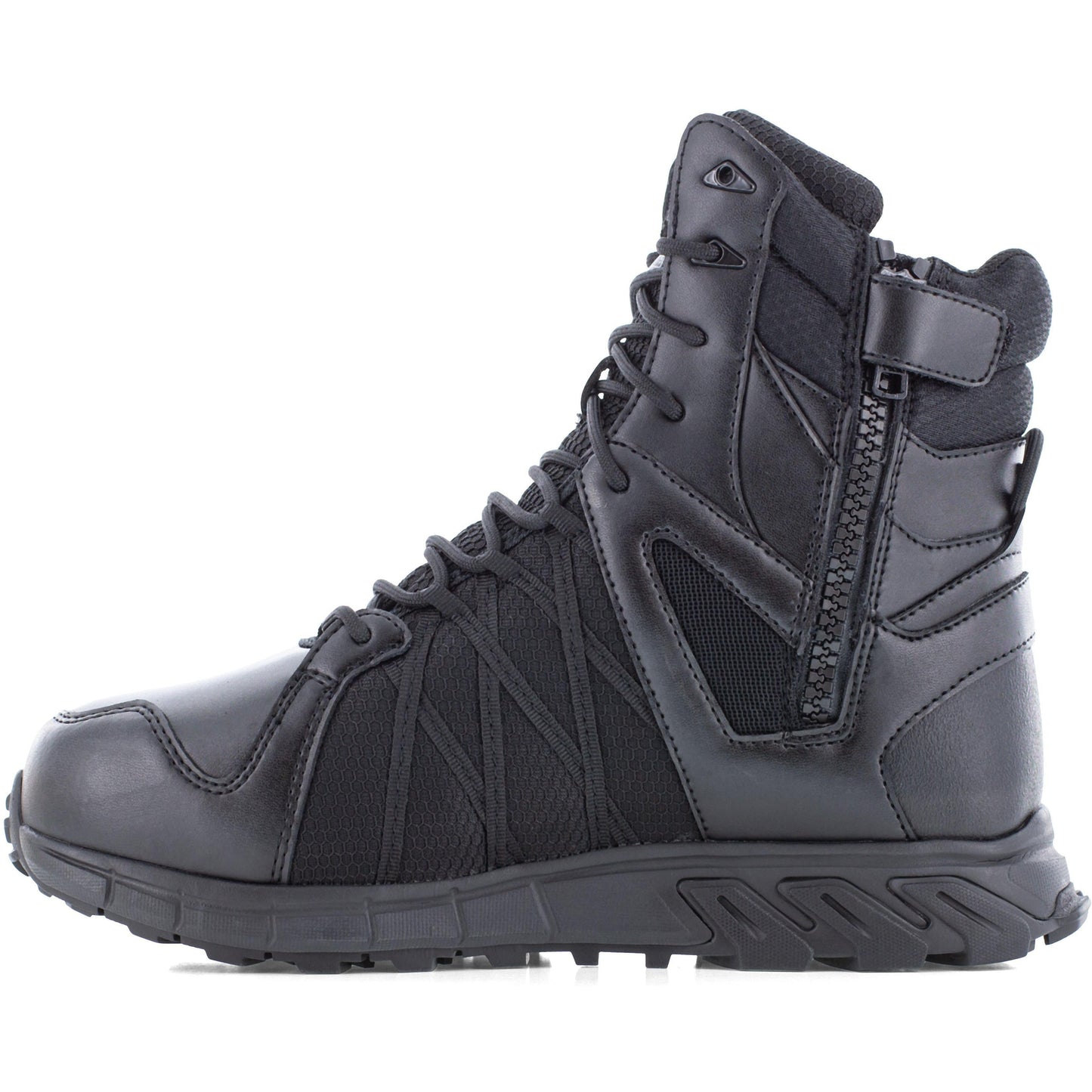 Reebok Men's Trailgrip Tactical 8" Composite Toe Side Zipper Tactical Boot- Black- RB3463 - Overlook Boots