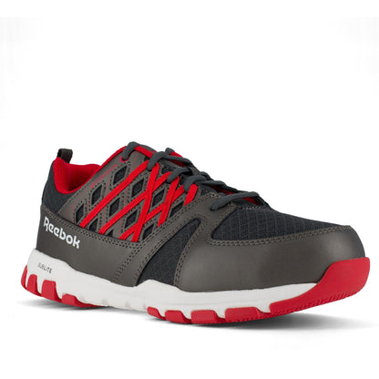 Reebok Men's Sublite Steel Toe Athletic Work Shoe - Grey/Red - RB4005 7 / Medium / Grey - Overlook Boots