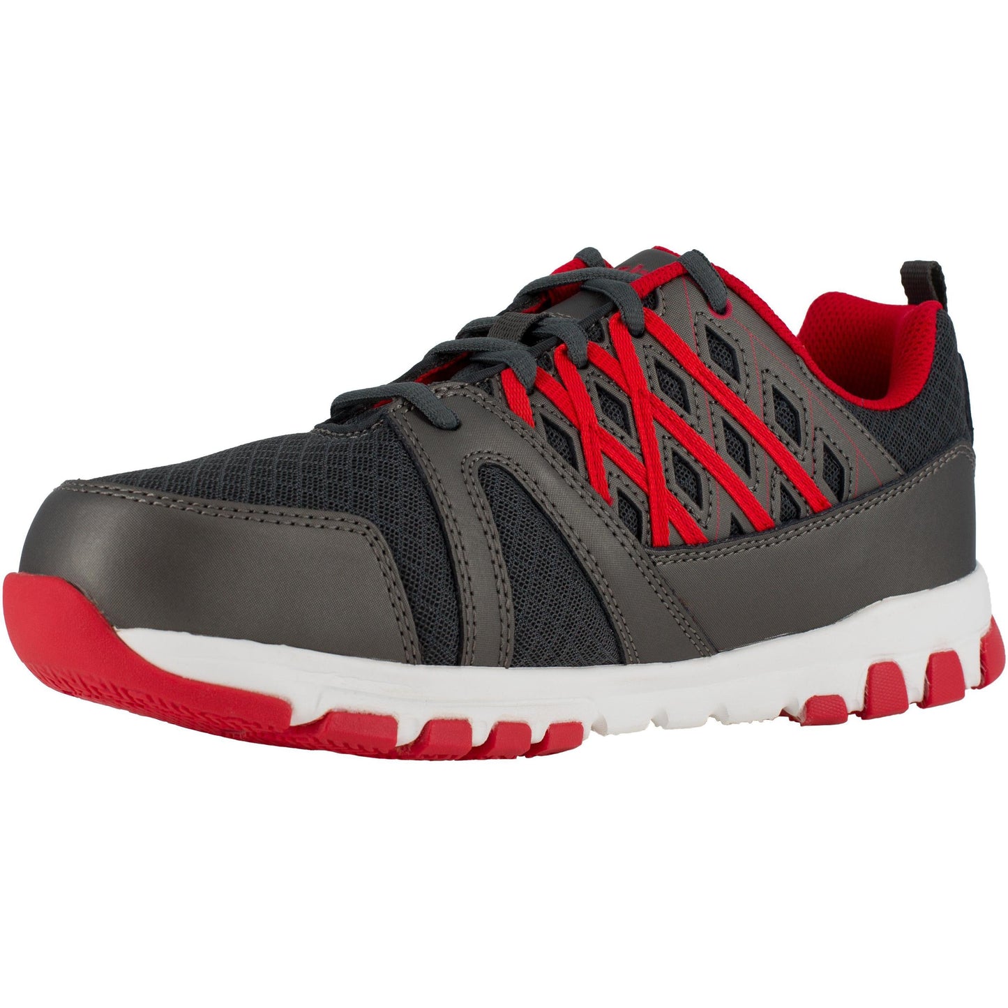 Reebok Men's Sublite Steel Toe Athletic Work Shoe - Grey/Red - RB4005 - Overlook Boots