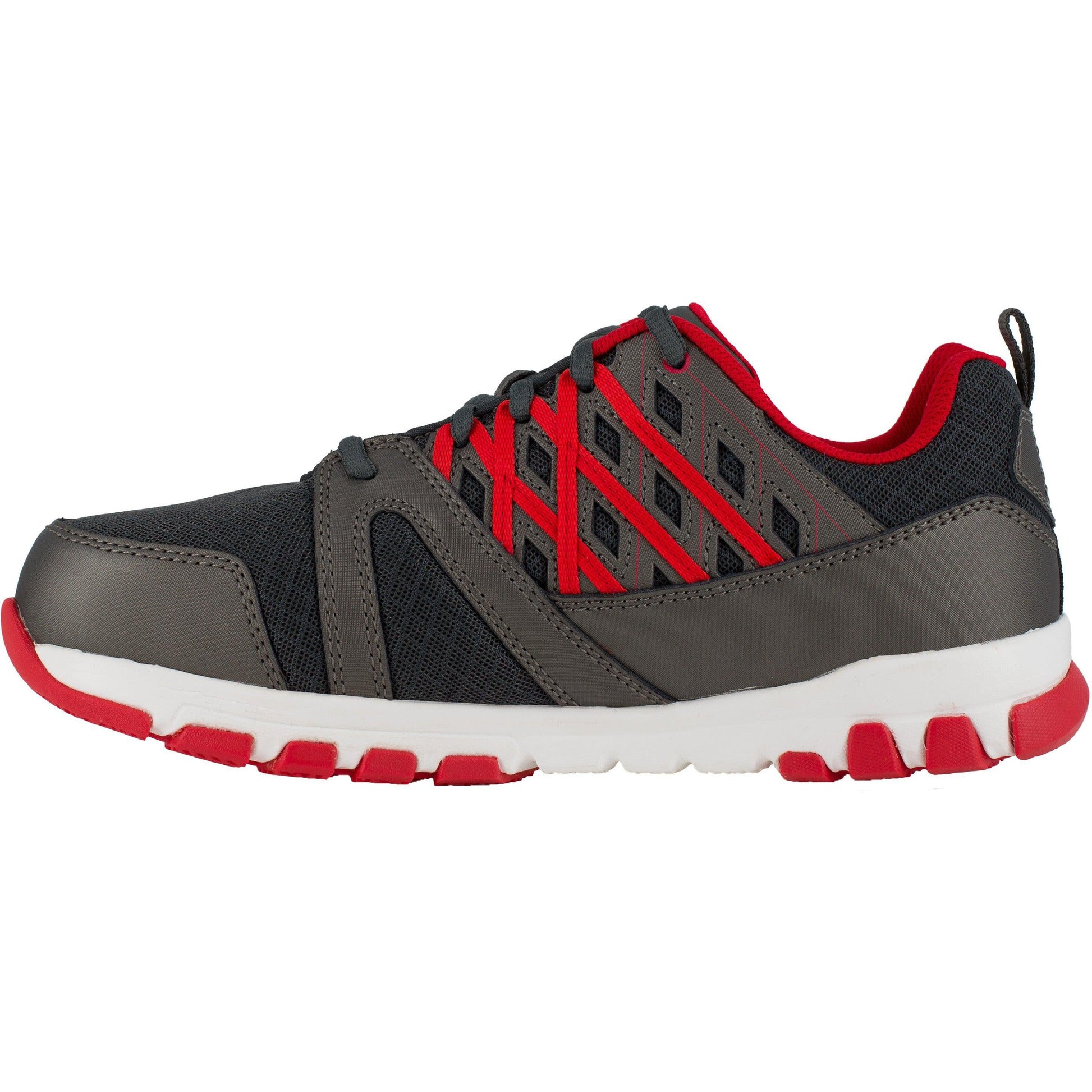 Reebok Men's Sublite Steel Toe Athletic Work Shoe - Grey/Red - RB4005 - Overlook Boots