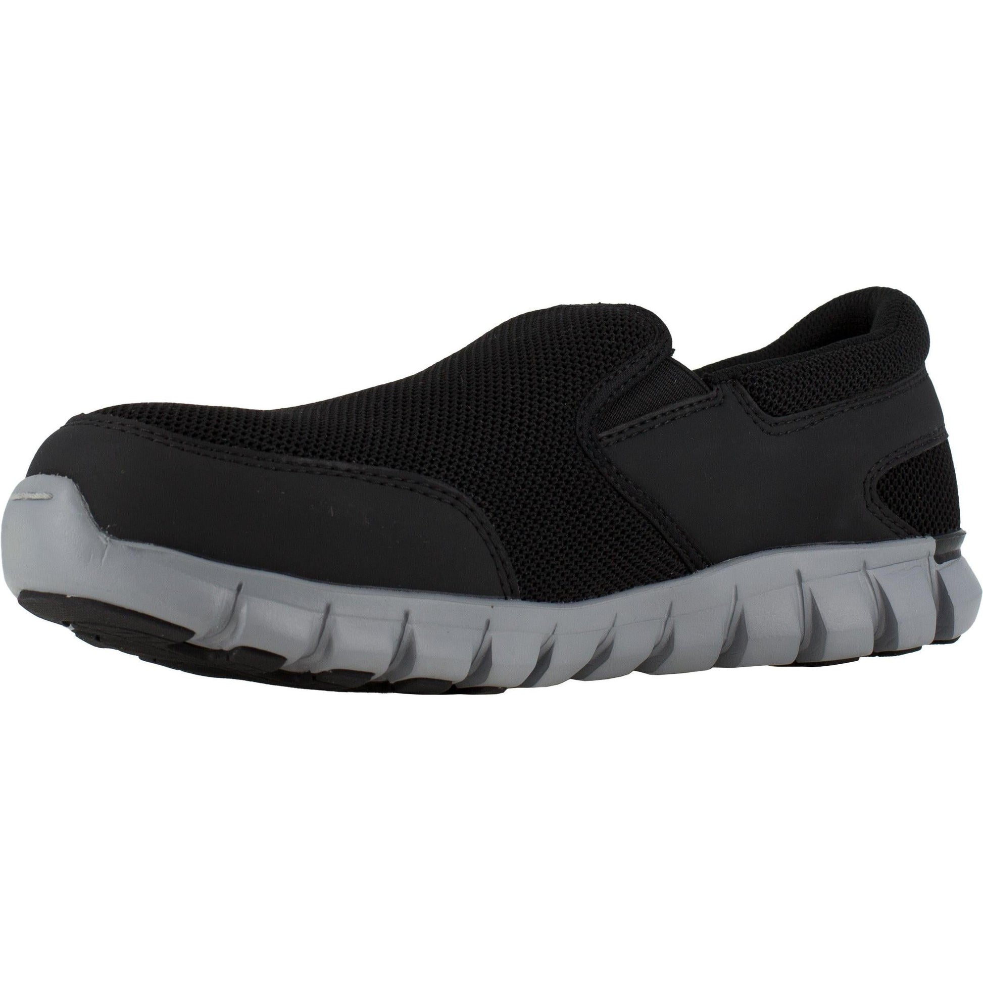 Reebok Men's Sublite Cushion Alloy Toe Athletic Work Shoe- Black- RB4037 - Overlook Boots