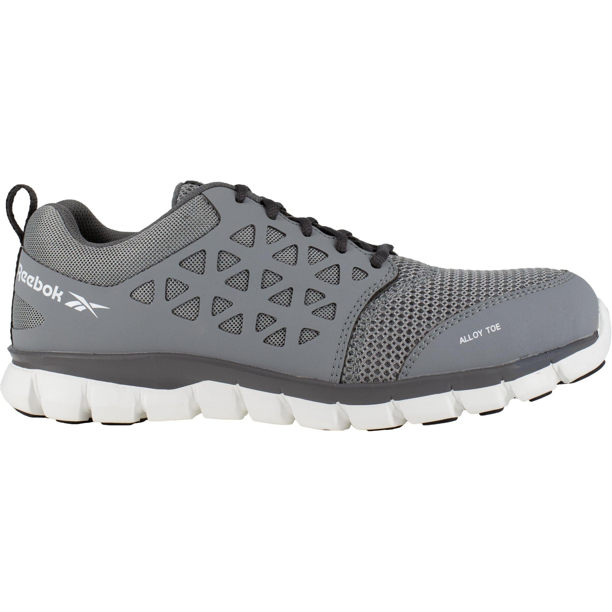 Reebok Men's Sublite Cushion Alloy Toe Athletic Work Shoe- Grey- RB4042 - Overlook Boots