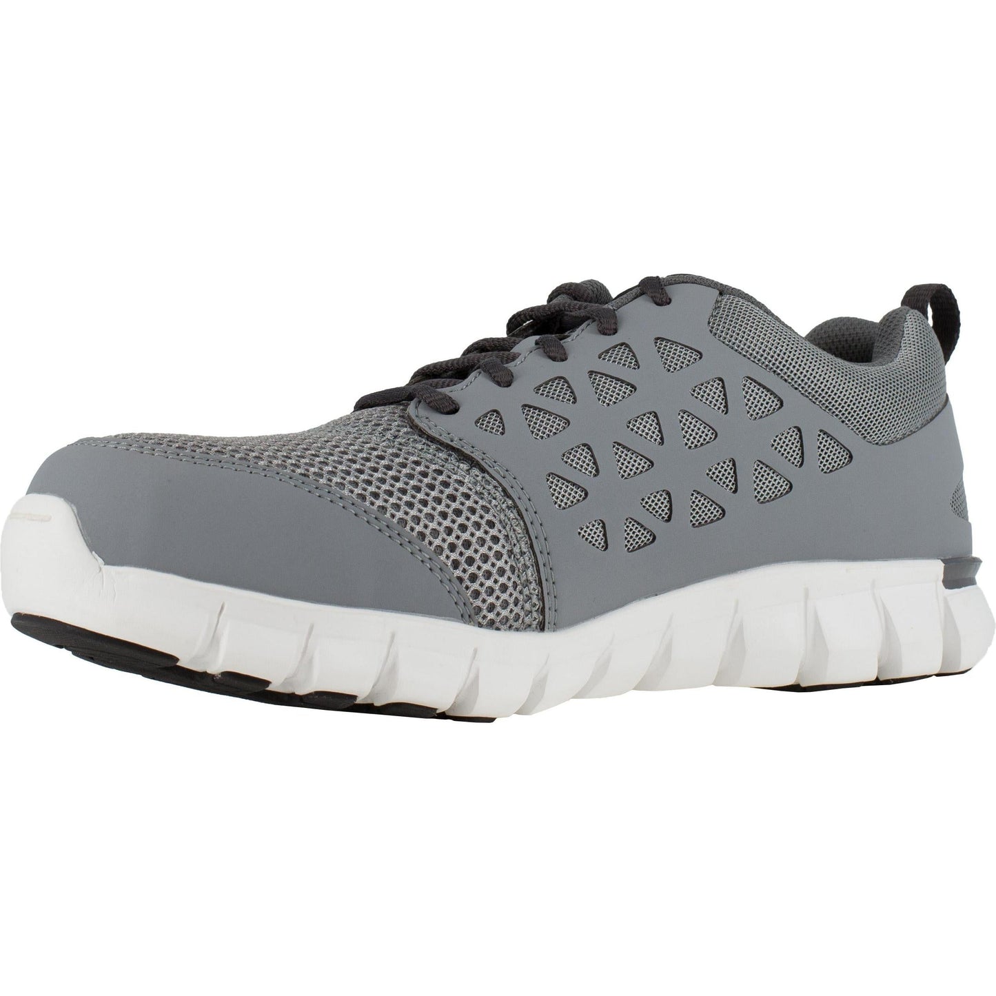 Reebok Men's Sublite Cushion Alloy Toe Athletic Work Shoe- Grey- RB4042 - Overlook Boots