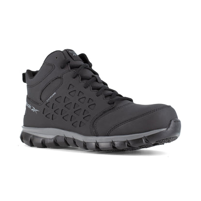 Reebok Women's Sublite Cushion Composite Toe Mid Cut Athletic Work Shoe - Black - RB406 6 / Medium / Black - Overlook Boots