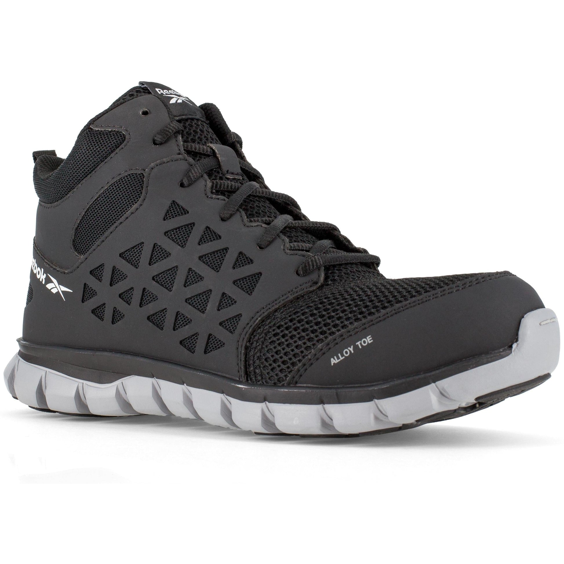 Reebok Men's Sublite Cushion Alloy Toe Athletic Work Shoe- Black- RB4141 4 / Medium / Black - Overlook Boots
