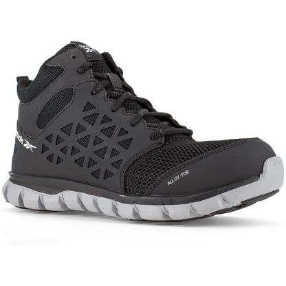 Reebok Men's Sublite Cushion Alloy Toe Athletic Work Shoe- Black- RB4141 4 / Medium / Black - Overlook Boots
