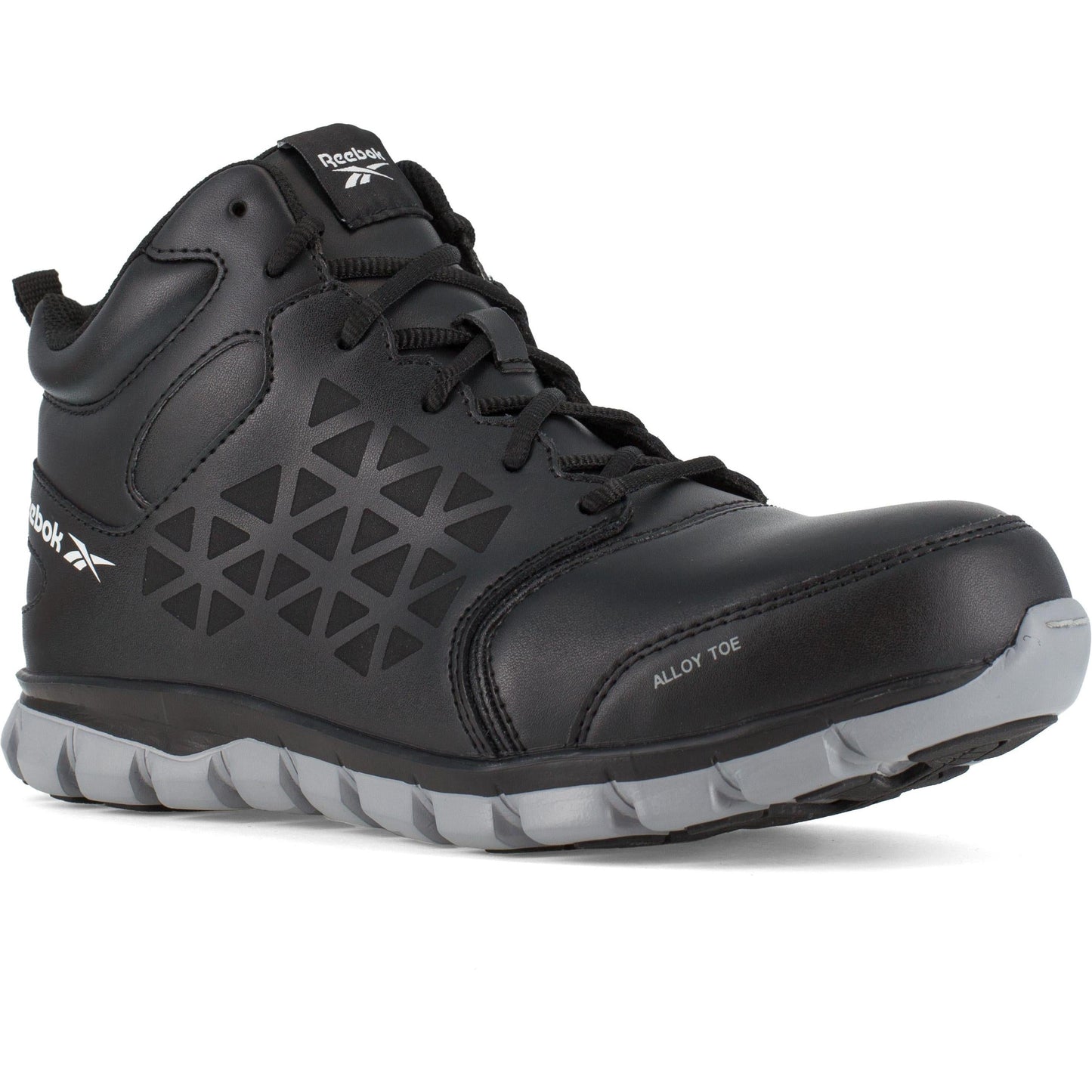 Reebok Men's Sublite Cushion Alloy Toe Athletic Work Shoe- Black- RB4142 4 / Medium / Black - Overlook Boots
