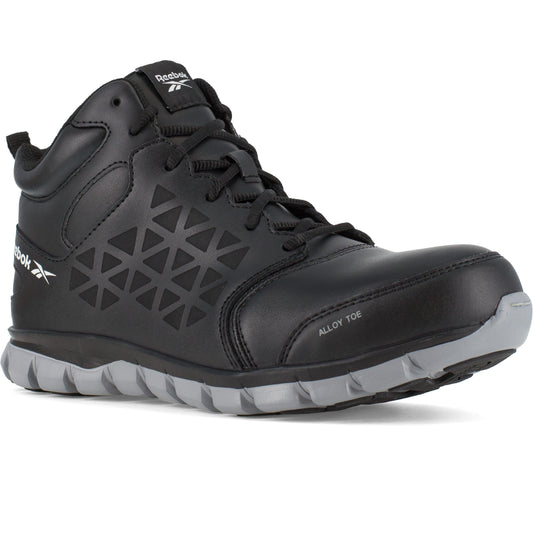 Reebok Men's Sublite Cushion Alloy Toe Athletic Work Shoe- Black- RB4142 4 / Medium / Black - Overlook Boots