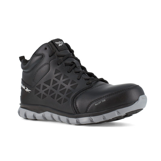 Reebok Women's Sublite Cushion Alloy Toe Athletic Work Shoe - Black - RB142 6 / Medium / Black - Overlook Boots