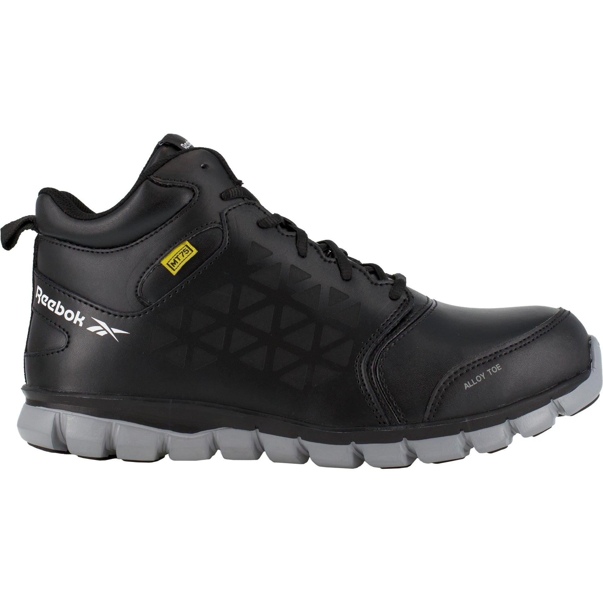 Reebok Men's Sublite Cushion Alloy Toe Metguard Athletic Work Shoe- Black- RB4143 - Overlook Boots