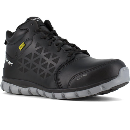 Reebok Men's Sublite Cushion Alloy Toe Metguard Athletic Work Shoe- Black- RB4143 4 / Medium / Black - Overlook Boots