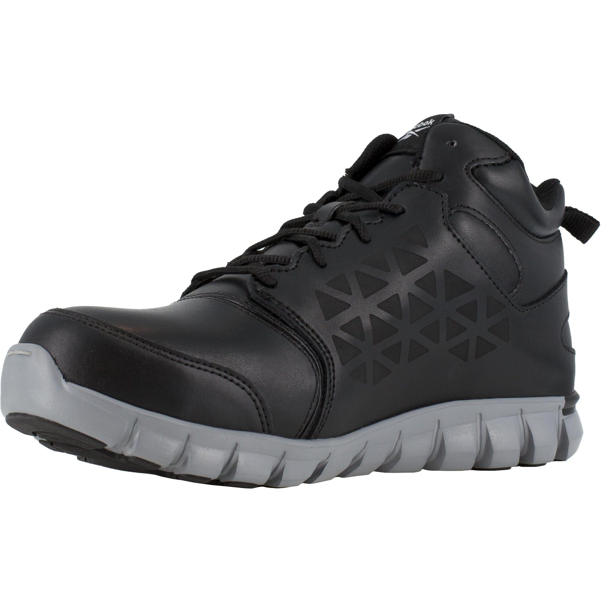 Reebok Men's Sublite Cushion Alloy Toe Metguard Athletic Work Shoe- Black- RB4143 - Overlook Boots