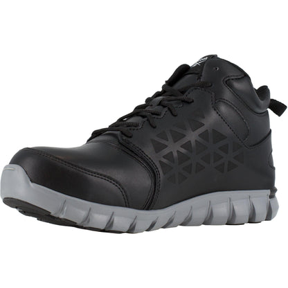 Reebok Men's Sublite Cushion Alloy Toe Metguard Athletic Work Shoe- Black- RB4143 - Overlook Boots