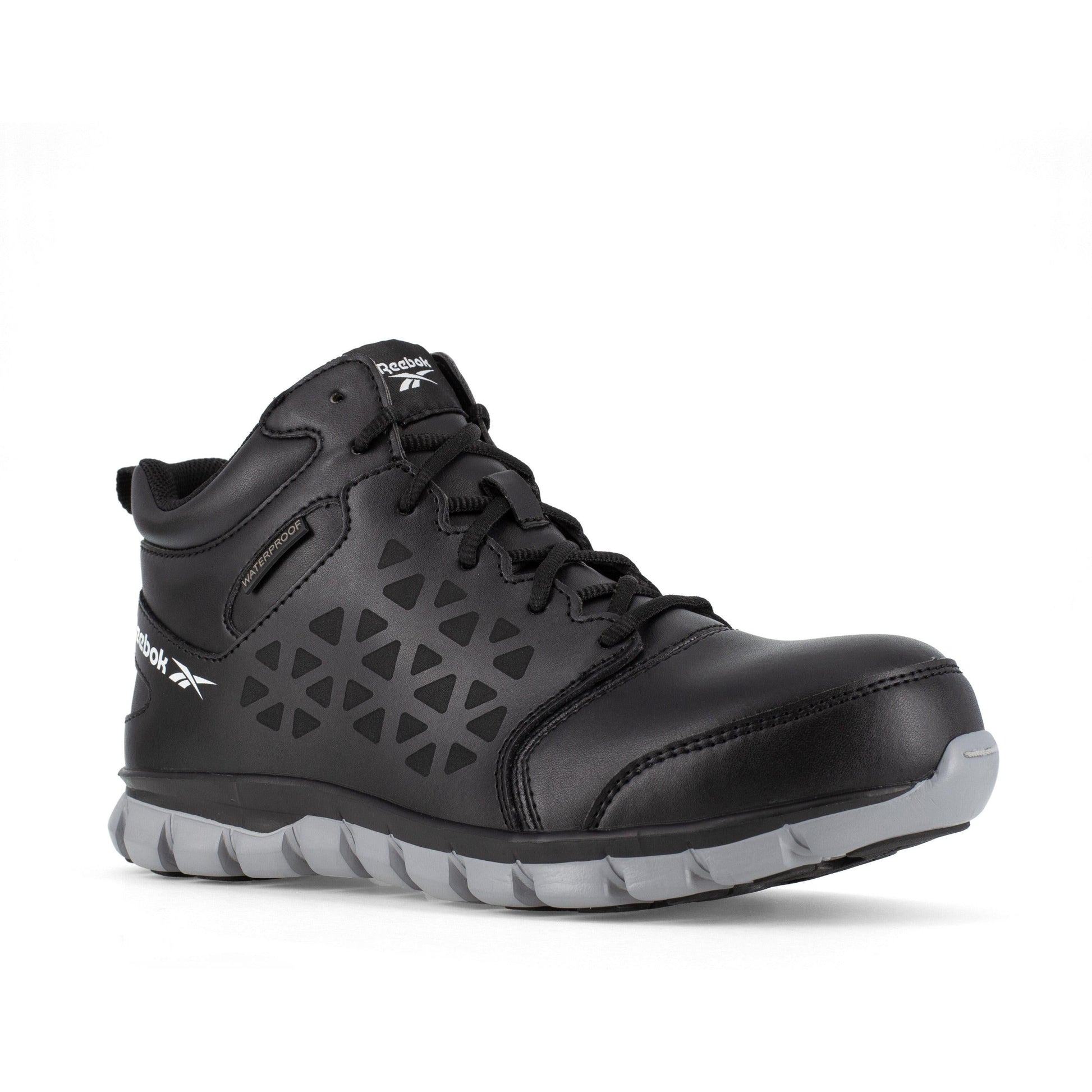 Reebok Men's Sublite Cushion Composite Toe Waterproof Athletic Work Shoe - Black - RB4144 4 / Medium / Black - Overlook Boots