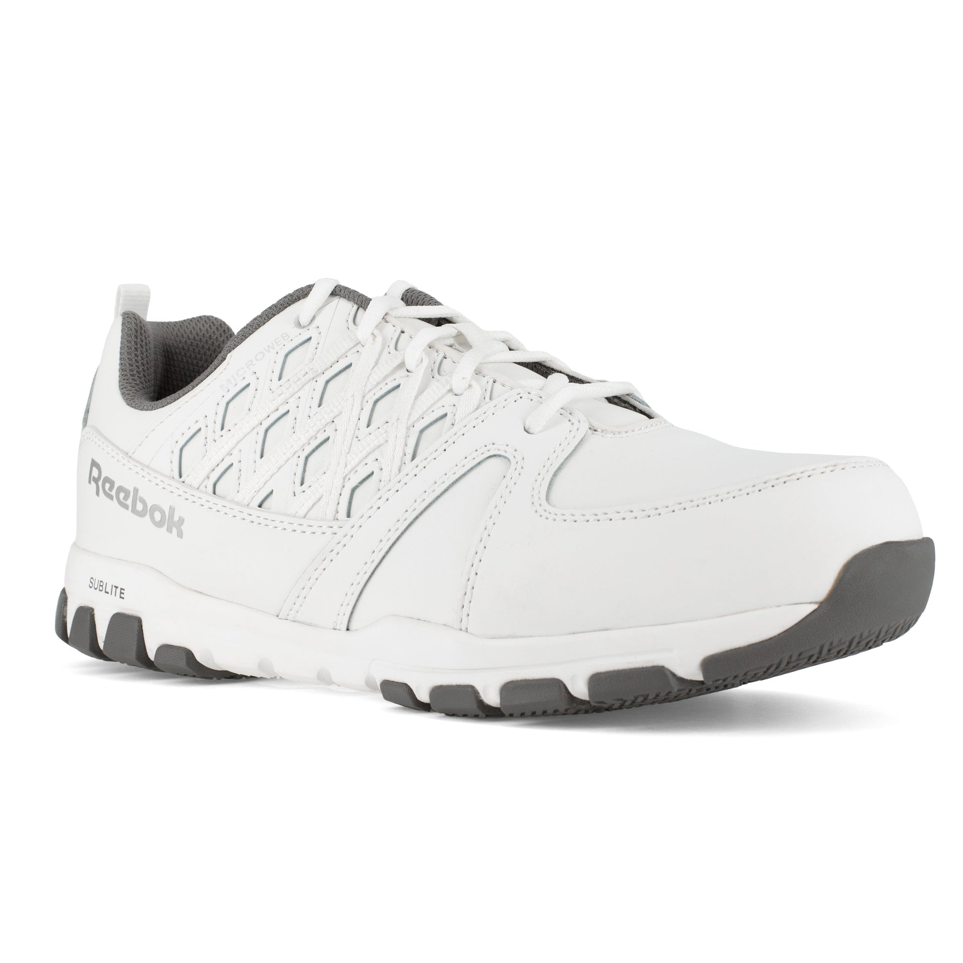 Reebok Women's Sublite Steel Toe Oxford Athletic Work Shoe - White - RB434 6 / Medium / White - Overlook Boots