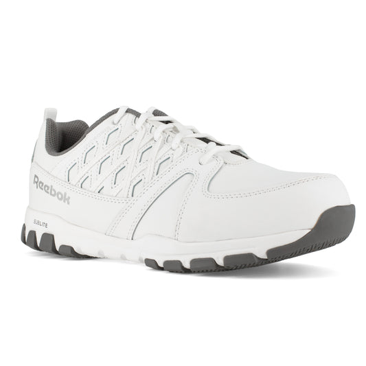 Reebok Women's Sublite Steel Toe Oxford Athletic Work Shoe - White - RB434 6 / Medium / White - Overlook Boots
