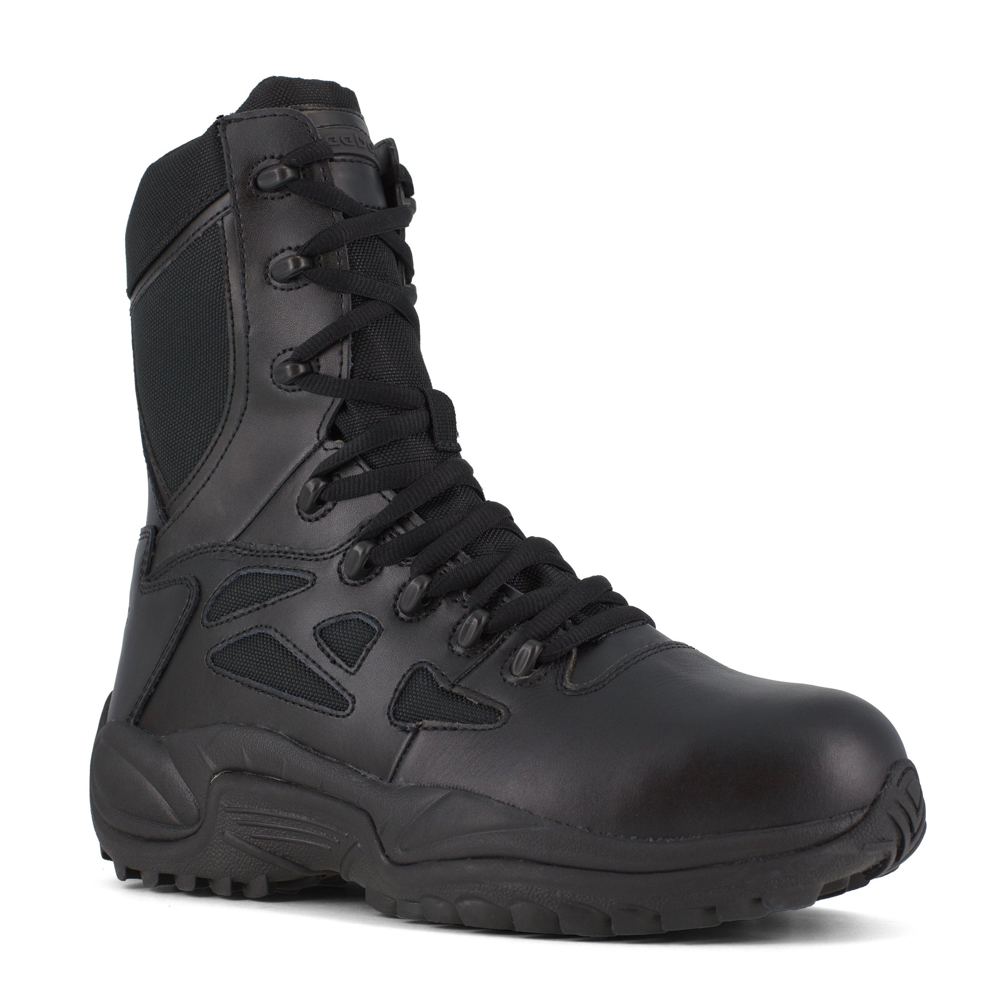 Reebok Women's Rapid Response RB 8" Composite Toe Stealth Duty Work Boot - Black - RB874 6 / Medium / Black - Overlook Boots
