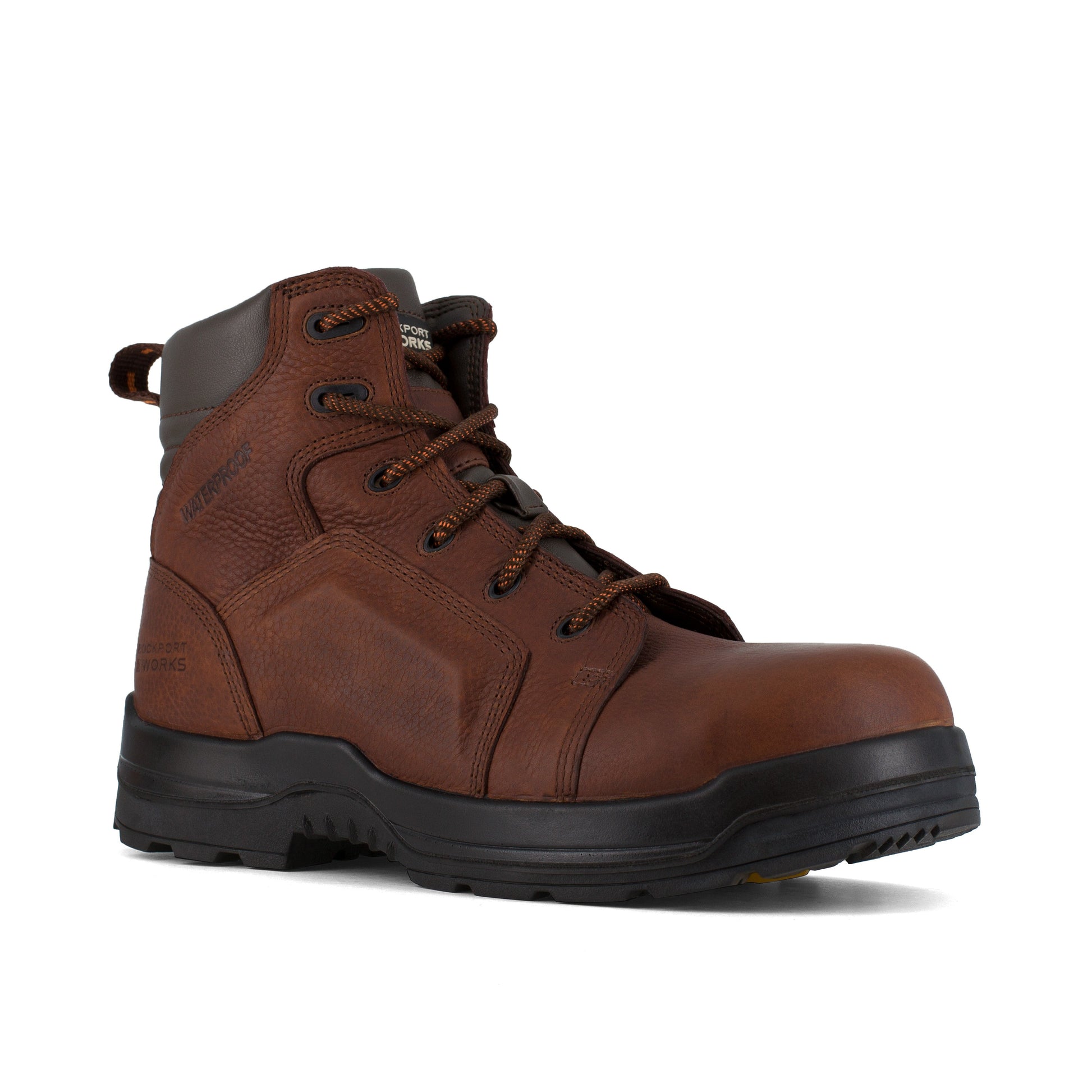 Rockport Women's More Energy 6" Plain Toe Waterproof Work Boot - Brown - RK664 6 / Medium / Brown - Overlook Boots