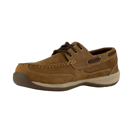 Rockport Women's Sailing Club Steel Toe Three Eye Boat Shoe - Brown - RK676 - Overlook Boots