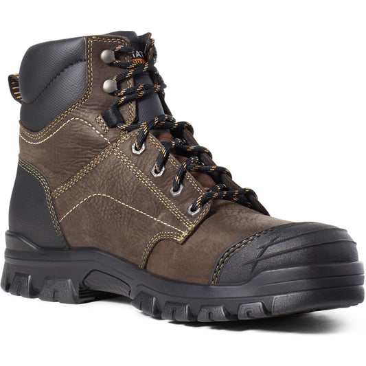 Ariat Men's Treadfast 6" Steel Toe Waterproof Work Boot - Brown - 10034673 6 / Medium / Dark Brown - Overlook Boots