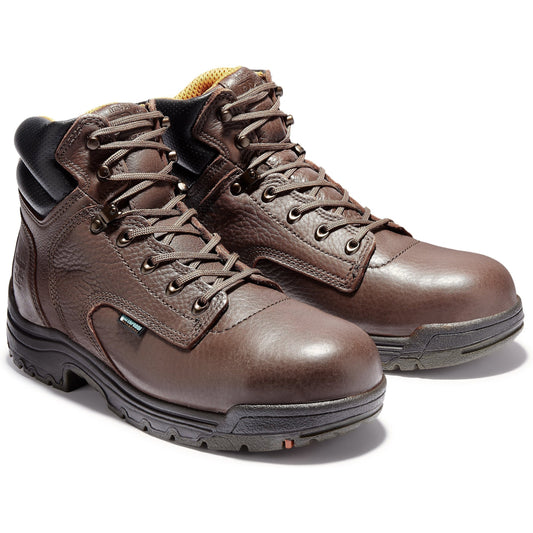 Timberland PRO Men's TiTAN 6" Alloy Toe Waterproof Work Boot Mocha TB126078242 7 / Medium / Dark Mocha Full Grain - Overlook Boots