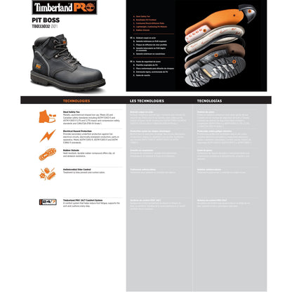 Timberland PRO Men's Pit Boss 6" Steel Toe Work Boot - TB133032001  - Overlook Boots