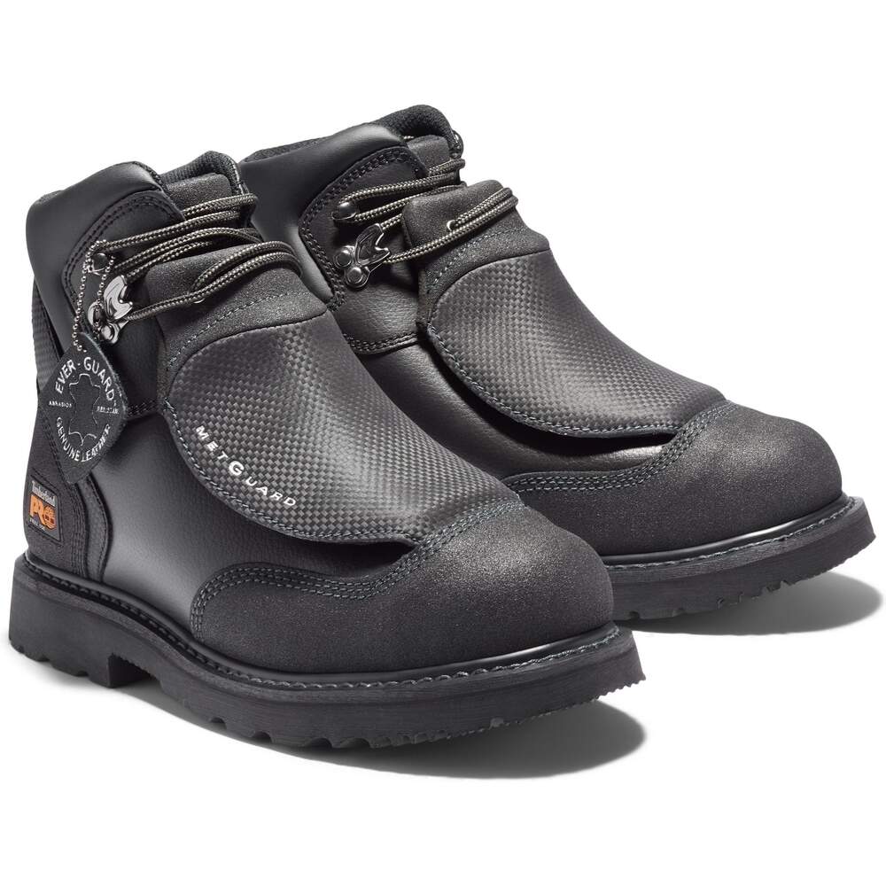 Timberland PRO Men's 6" Steel Toe Extnl Metguard Work Boot- TB040000001 7 / Medium / Black - Overlook Boots