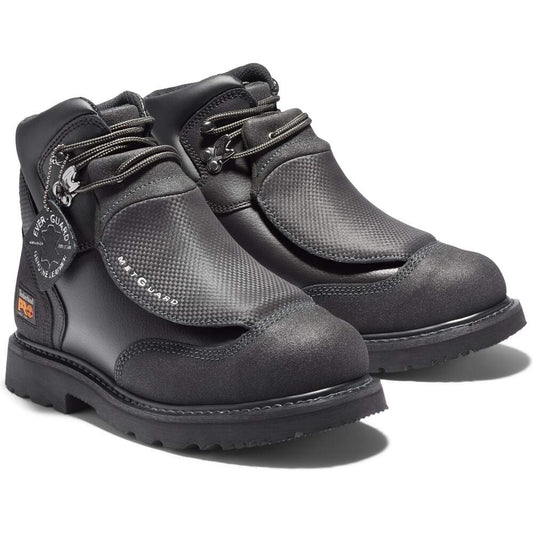 Timberland PRO Men's 6" Steel Toe Extnl Metguard Work Boot- TB040000001 7 / Medium / Black - Overlook Boots