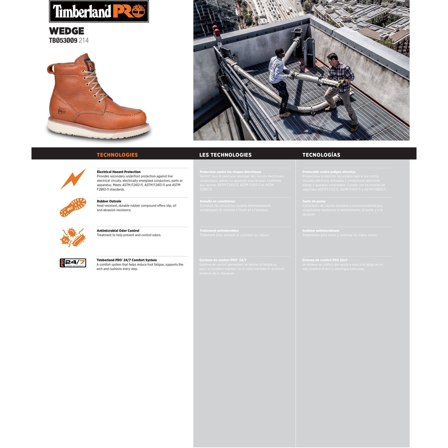 Timberland PRO Men's Wedge 6" Soft Toe Wedge Work Boot - Rust - TB153009214  - Overlook Boots